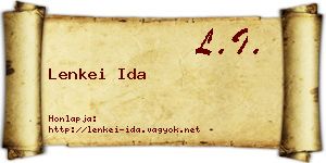 Lenkei Ida névjegykártya